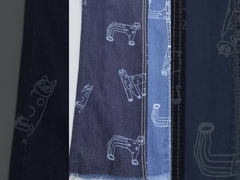 Tessuto di jeans stampato in cotone al 100% per bambini