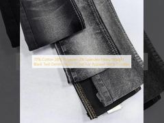 70% Cotone 28% Poliestere 2% Spandex Tessuto Denim Twill Nero Pesante 11.2oz Per Abbigliamento-Gonne Resistente