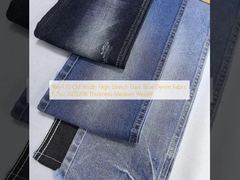 Tessuto denim blu scuro ad alta elasticità, larghezza 168-170 CM, 8.7oz JSD3208, spessore medio