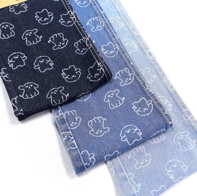 comprare 75% di cotone 25% di poliestere Piccolo cane Animale Stampa denim tessuto 180cm 9,5oz online manufacture