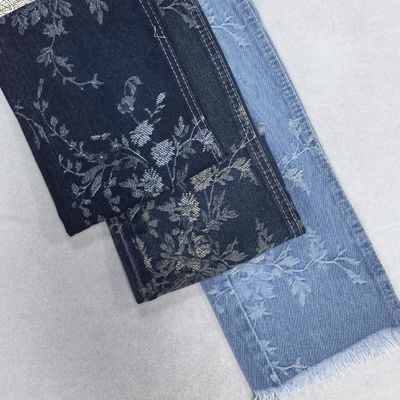 comprare Disegno speciale di fiori Jacquard Denim Blu scuro 10.5oz 180 Larghezza completa per jeans o giacca donna fabbricazione online