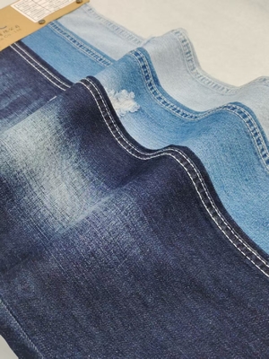 comprare 85% cotone 15% poliestere tessuto denim non allungato 8,3 oz indigo scuro per jeans da donna online manufacture