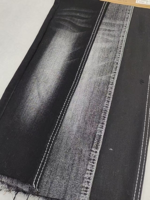 comprare 9.6oz NERO/NERO Filato incrociato 75% cotone tessuto denim con 10+10/16*55 costruzione per jeans online manufacture