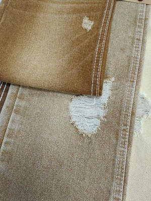 comprare Peso pesante 12,6 oz KHAKI colore Twill stile tessuto denim con 7 * 7 costruzione per uomo jeans online manufacture