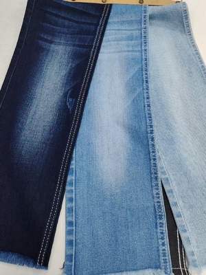 comprare 8.8oz Siro Yarn Warp Slub Dark Indigo Denim Fabric 10+10*16/55 Costruzione Per Donna Jeans online manufacture