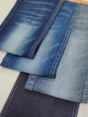 comprare 3/1 Right Twill Style Dark Indigo Stretch Denim Fabric 10 For Lady Jeans Shrink Resistant online manufacture