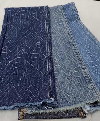 comprare Bellissimo motivo Tessuto denim pesante Blu scuro con larghezza totale 180cm /10x7 per jeans online manufacture