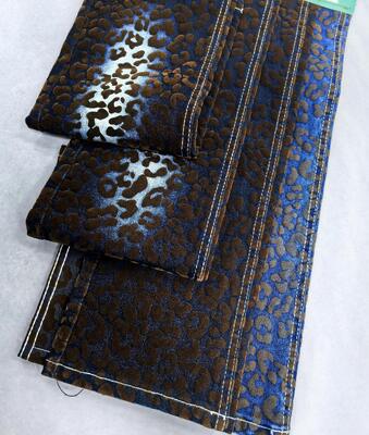 comprare Brown Leopard Print Twill Style Denim Fabric For Jacket Or Coat  10.5oz 70%Cotton online manufacture
