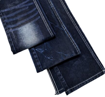 comprare Tessuto di jeans blu grigio floccato super morbido 10,5 oz 70% cotone per jeans o cappotto fabbricazione online
