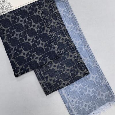 comprare 60% di cotone quattro foglie stella blu Jacquard Maglietta di denim medio per jeans 10,5 oz fabbricazione online