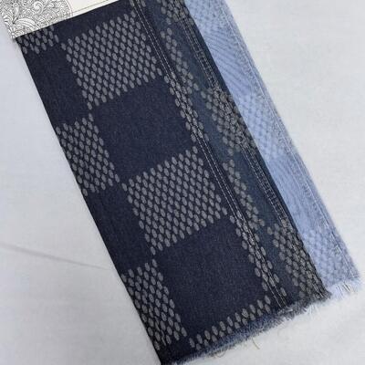 comprare Blu scuro tessuto jacquard denim distintivo cotone poliestere per jeans dal design speciale fabbricazione online