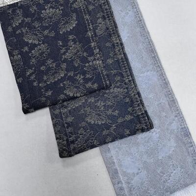 comprare Blu Speciale Fiore Jacquard Stoffa Denim 10oz Peso Medio Per Donna Jeans O Giacca In magazzino fabbricazione online
