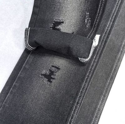 Nero rigido 60% cotone poliestere stoffa denim 25% poliestere 15% rayon 12,5 oz