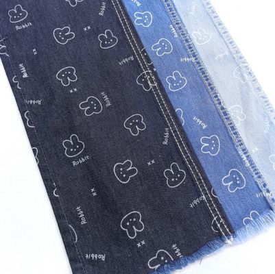 Bambini jeans giacca camicia tessuto stampato adorabile coniglio 6oz denim