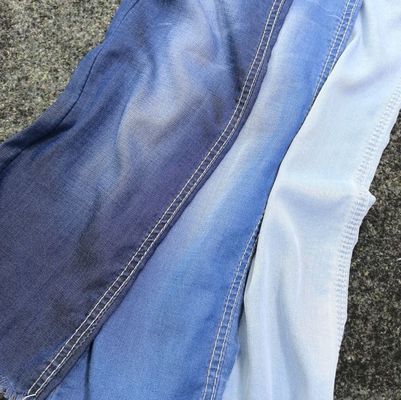 4.8oz Peso leggero Stoffa di denim Lycell Spandex Stretch Plain Blu scuro