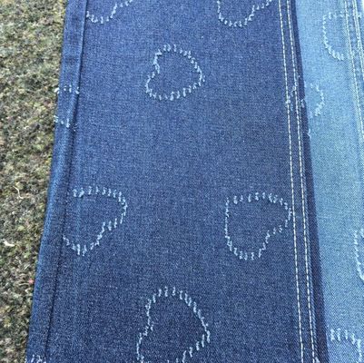 Non stretch Pesante in forma di cuore Modello Blu denim tessuto 10.6oz