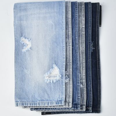 11.9oz di cotone resistente al restringimento poliestere spandex blu stretch denim tessuto