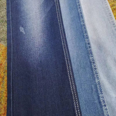 Tessuto denim elasticizzato blu intrecciato, larghezza 170 cm, 8.2oz, resistente ed elegante