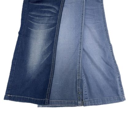 Tessuto denim elasticizzato in Tencel Lyocell leggero estivo blu intrecciato per jeans alla moda