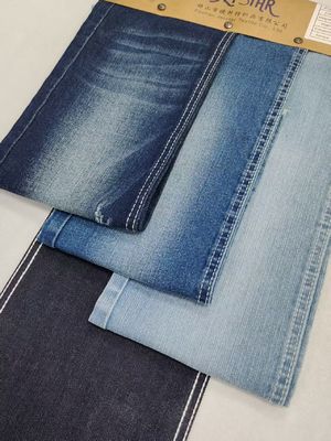 Telato di cotone poliestere di colore scuro INDIGO tessuto denim 10 oz per pantaloni da donna jeans