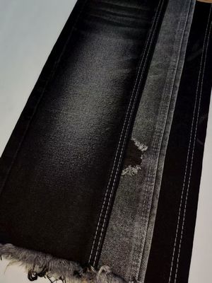 Tessuto Denim in Cotone Poliestere Super-Morbido Invernale NERO/NERO 14.2oz Per Jeans