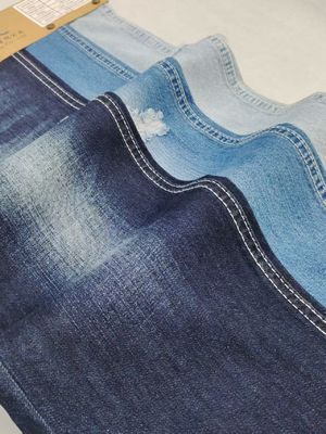 85% cotone 15% poliestere tessuto denim non allungato 8,3 oz indigo scuro per jeans da donna