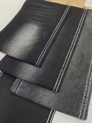 Tessuto denim twill 75% cotone 25% poliestere 9.4oz NERO/NERO per pantaloni in denim